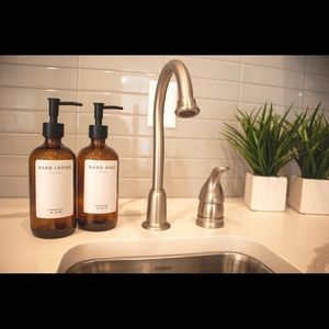 Glass Soap/Lotion Dispenser with Labels